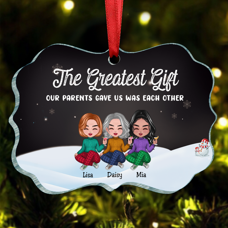 Family - The Greatest Gift Our Parents Gave Us Was Each Other - Personalized Christmas Ornament (II)
