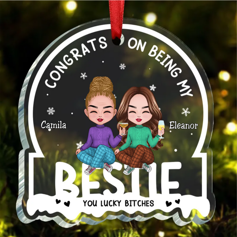 Besties - Congrats On Being My Besties - Personalized Circle Ornament (NM)