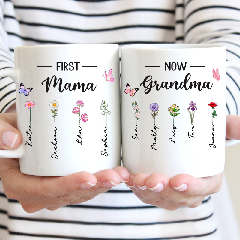 Mother - First Mom Now Grandma - Personalized Mug (II)
