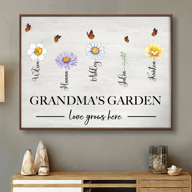 Family – Grandma‘s Garden Love Grows Here - Personalized Poster (II)
