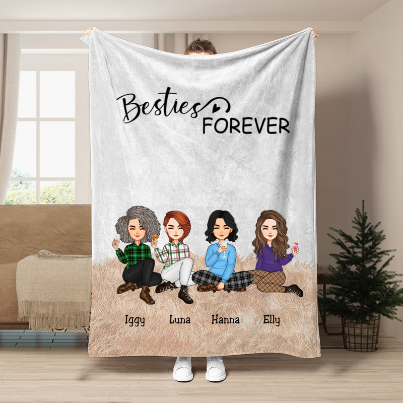 Besties - Besties Forever - Personalized Blanket (TT)