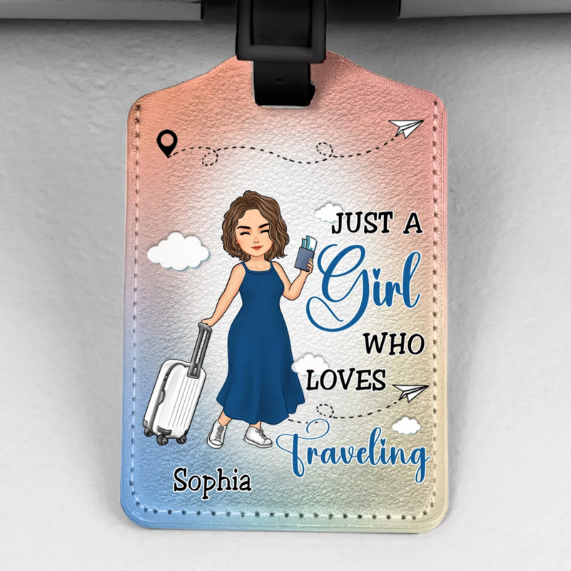 Travel Lovers - A Girl Who Loves Traveling - Personalized Custom Luggage Tag