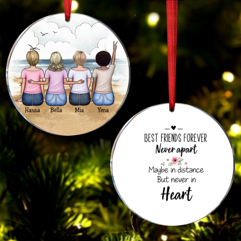 Friends - Best Friends Forever - Personalized Circle Ornament