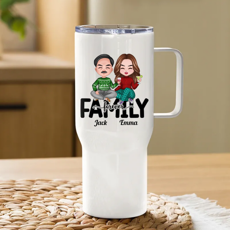 40oz Family - Family Forever - Personalized Tumbler With Handle