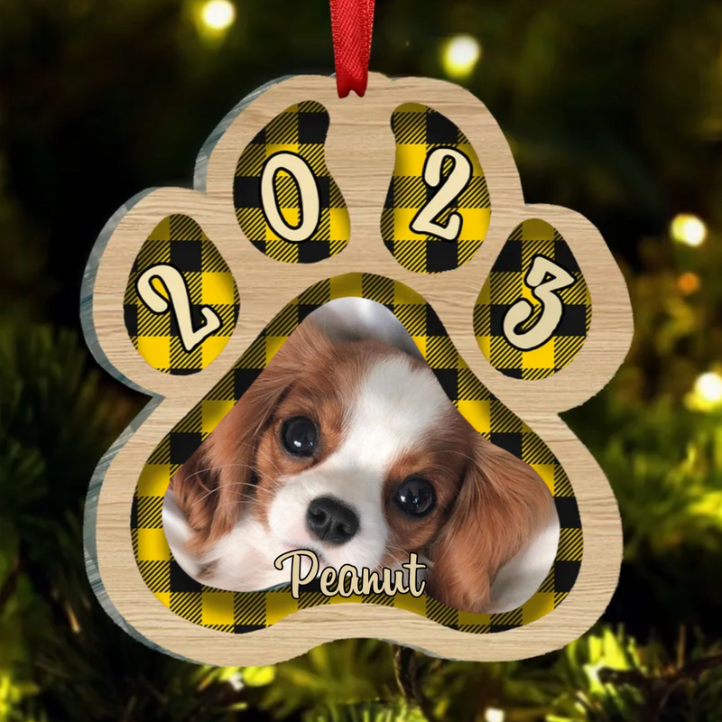 Dog Loves - Pets And Color Paws - Personalized Dog Paw Ornament