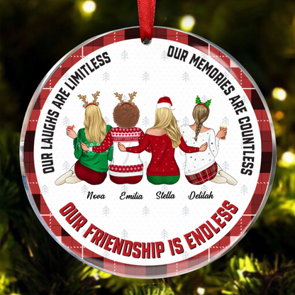 Our Friendship Is Endless - Personalized Friends Ornament