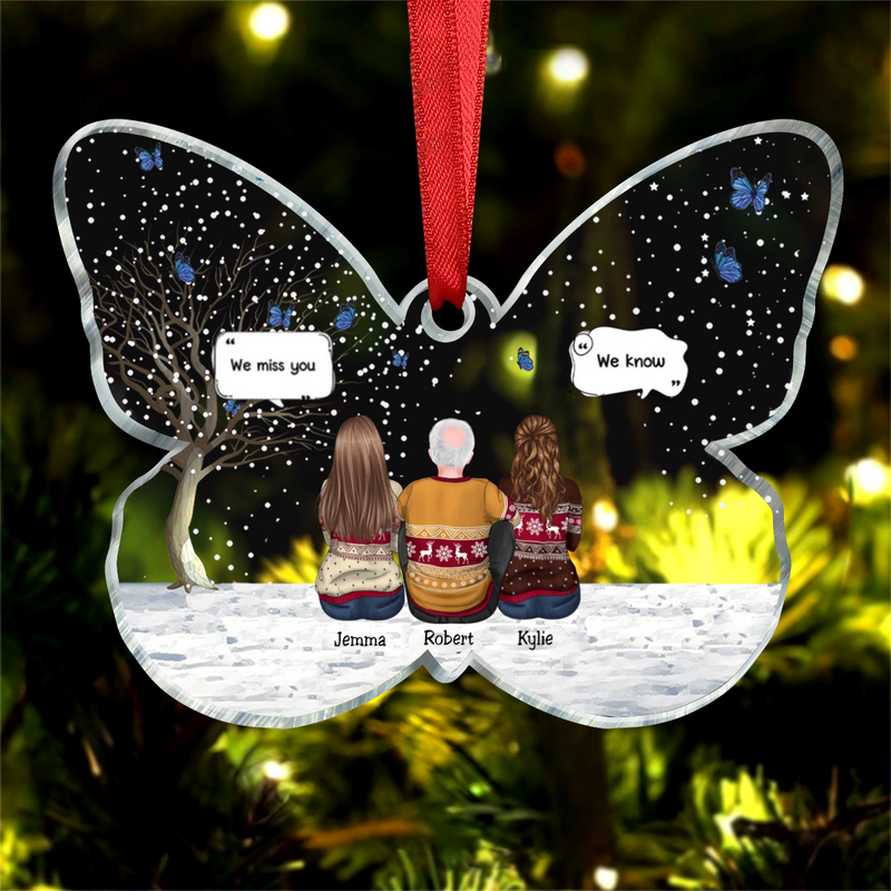 Family - We Miss You  - Personalized Butterfly Acrylic Ornament