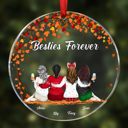 Besties Sisters Forever - Personalized Circle Ornament