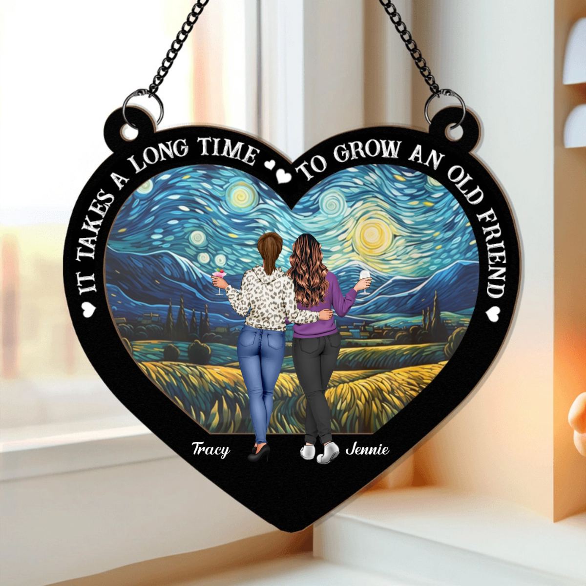 It Takes A Long Time Bestie Gift - Personalized Window Hanging Suncatcher Ornament