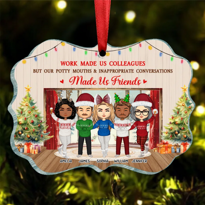 Work Made Us Colleagues - Christmas Gift For Co-worker and BFF - Personalized Custom Acrylic Ornament