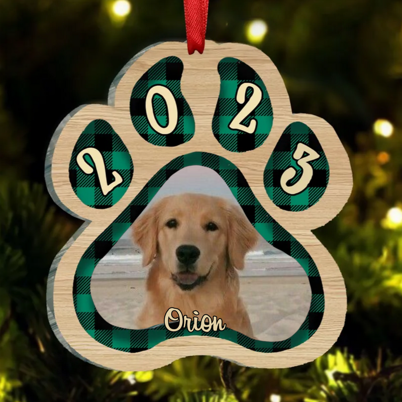 Dog Loves - Pets And Color Paws - Personalized Dog Paw Ornament