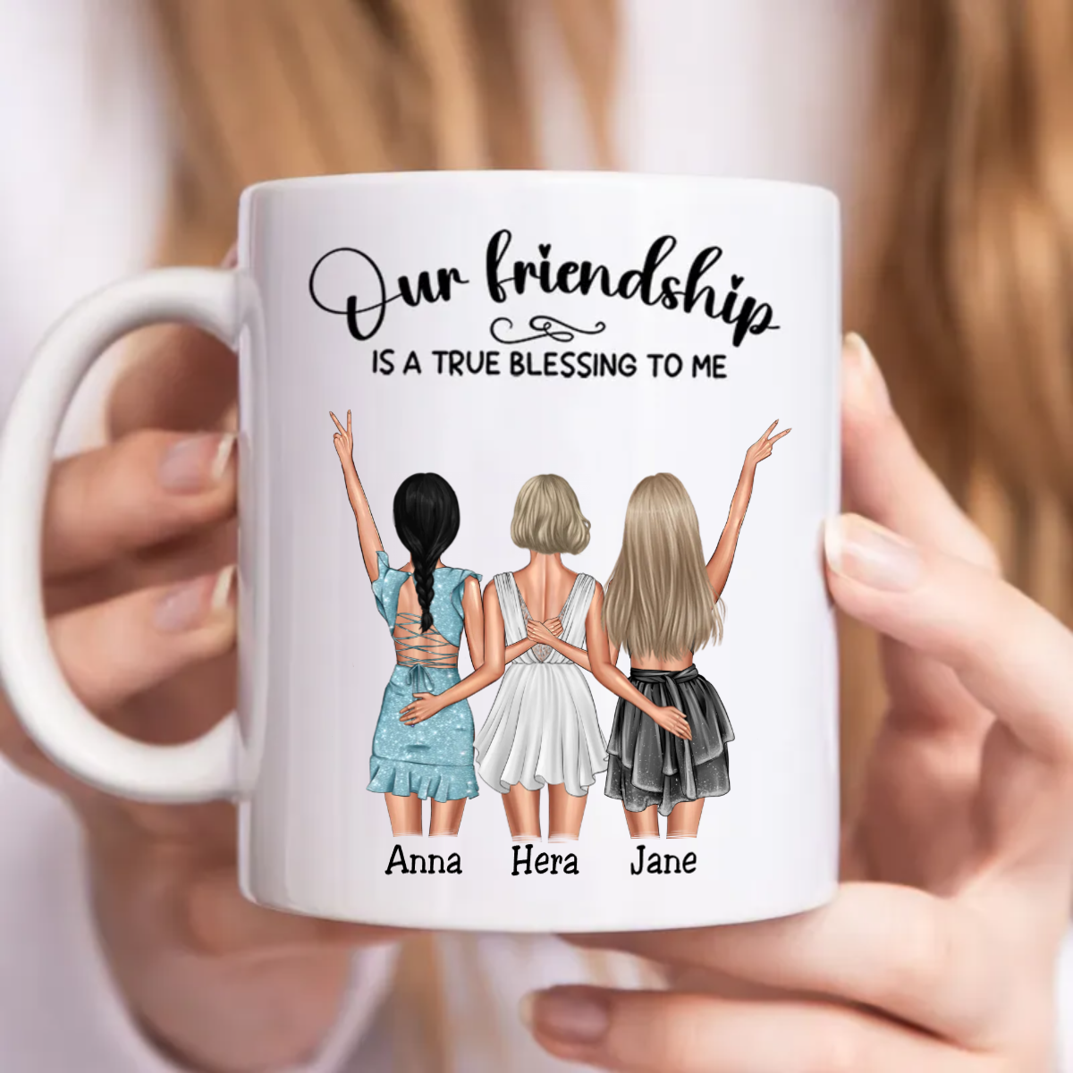 Friends - Our Friendship Is A True Blessing To Me - Personalized Mug