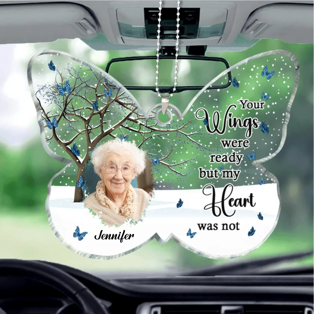 Your Wings Were Ready But My Heart Was Not - Personalized Car Ornament (TB)