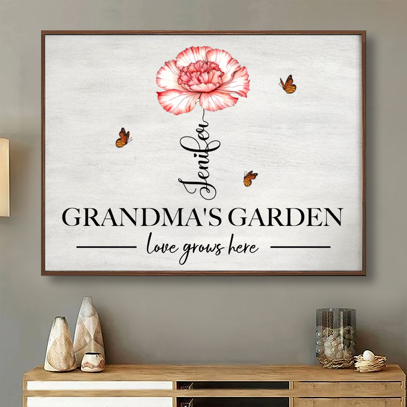Family – Grandma‘s Garden Love Grows Here - Personalized Poster (II)