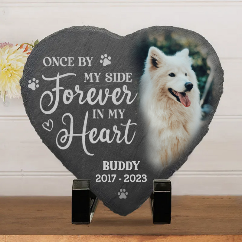 Dog Lovers - Once By My Side Forever In My Heart - Personalized Memorial Stone