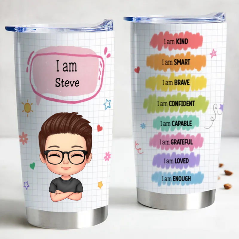 Kindness and Intelligence on the Go - Customized 20oz Steel Tumbler