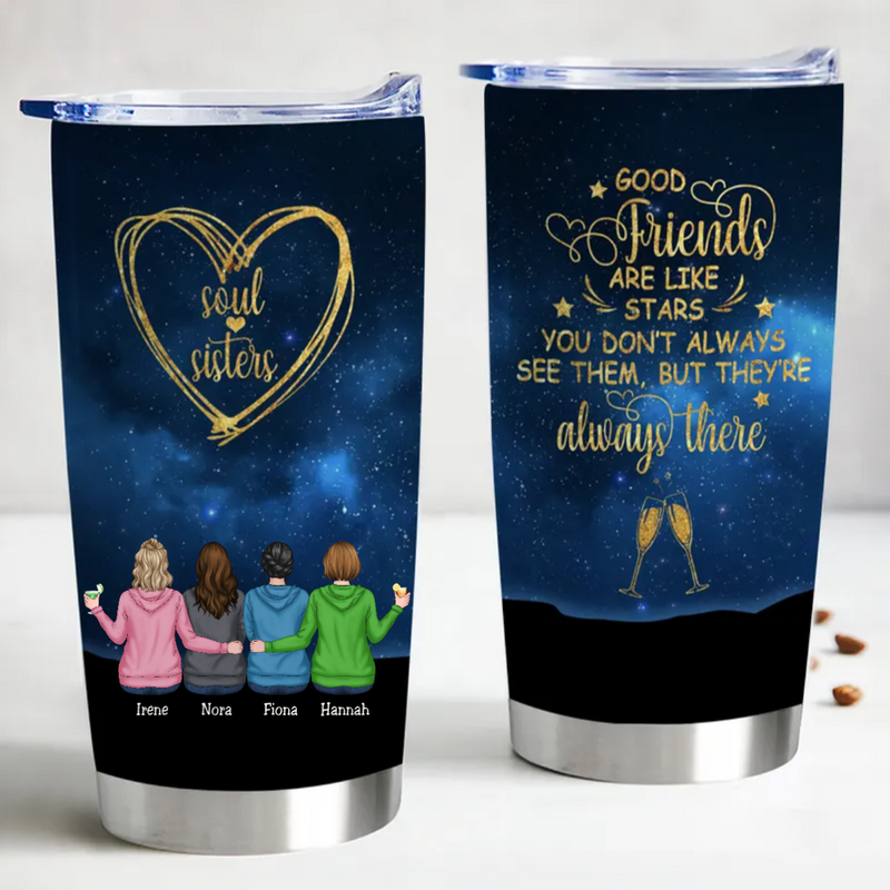 20oz Good Friends Are Like Stars- Personalized Tumbler - Makezbright Gifts