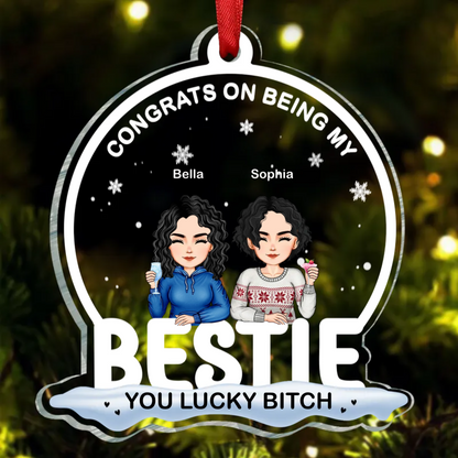 Congrats On Being My Bestie Christmas - Personalized Custom Shaped Acrylic Ornament