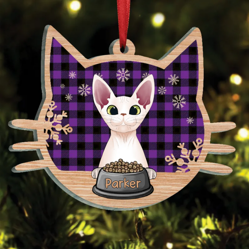 Cat Lovers - Meowy Christmas - Personalized Circle Ornament