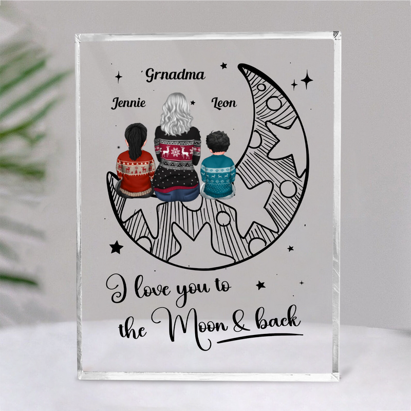 Grandma - I Love You To The Moon & Back - Personalized Acrylic Plaque (SA)