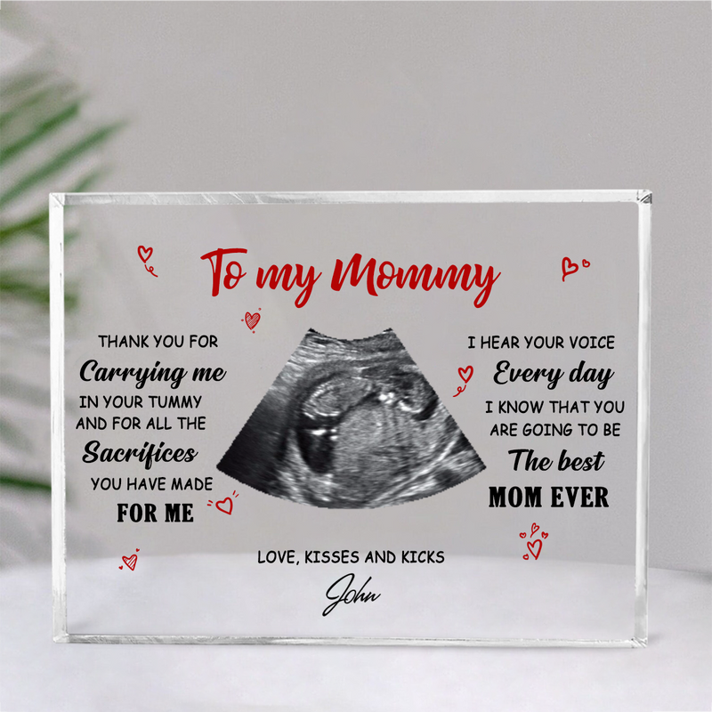 Mother - Thank You For Carrying Me In Your Tummy - Personalized Acrylic Plaque