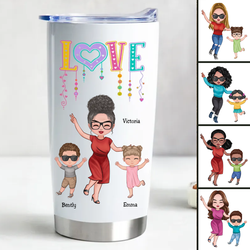 20oz Customized Family Love Stainless Steel Tumbler - Insulated Drinkware