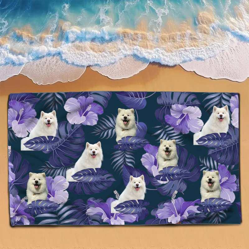Dog Lovers - Upload Photo Dog - Personalized Beach Towel (HJ)