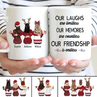 Besties - Our Laughs Are Limitless Our Memories Are Countless Our Friendship Is Endless - Personalized Mug