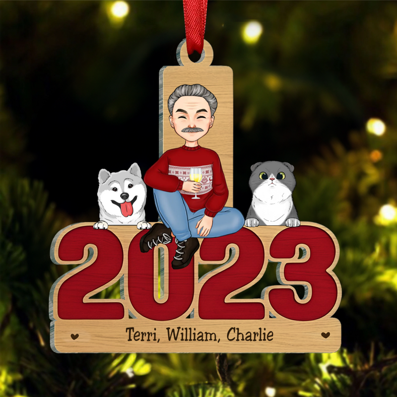 Pet Lovers -  May Your Christmas Be Furry And Bright - Personalize Acrylic Ornament