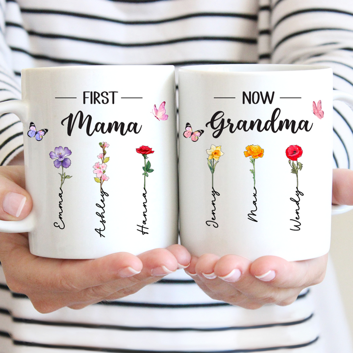 Mother - First Mom Now Grandma - Personalized Mug (L)