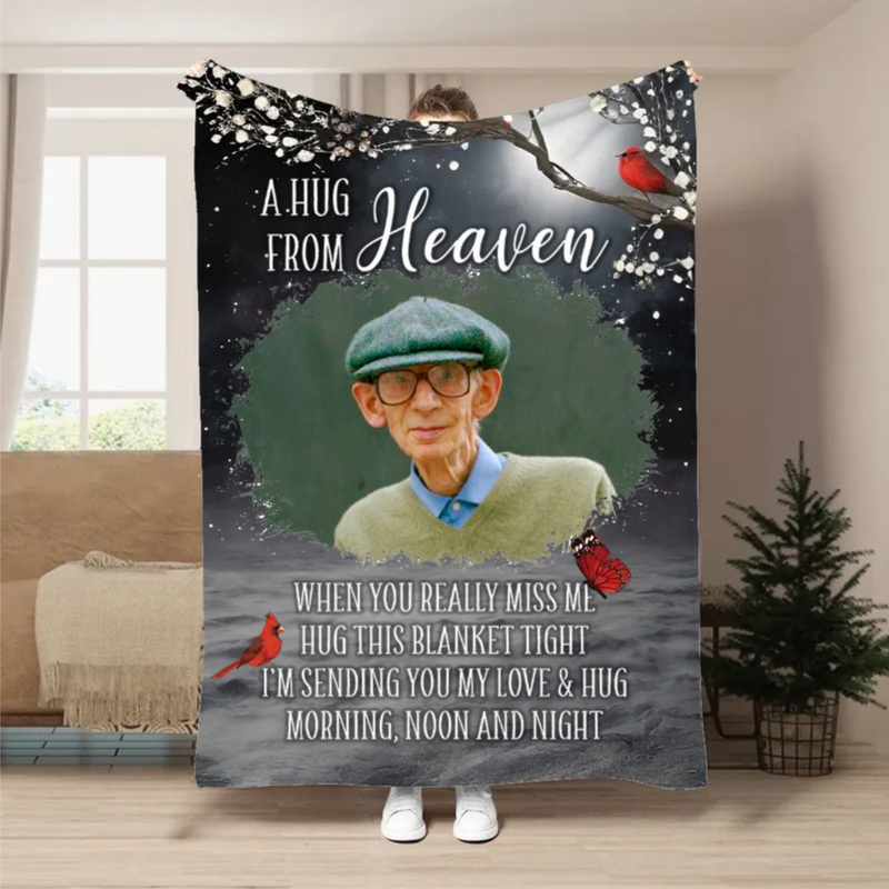 Family - A Hug From Heaven - Personalized Blanket