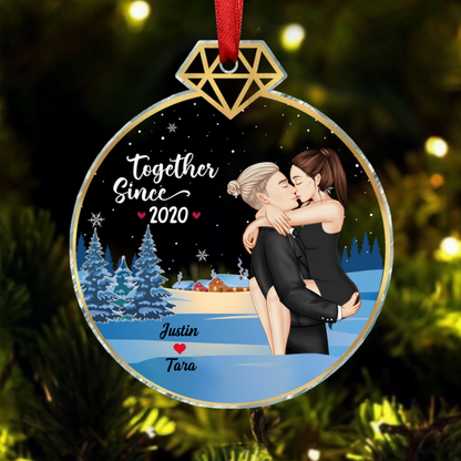 Our First Christmas Together - Couple Personalized Custom Ornament - Acrylic Custom Shaped - Christmas Gift For Husband Wife, Anniversary