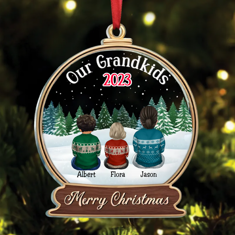 Family - Our Grandkids Children - Personalized Circle Ornament (LH)