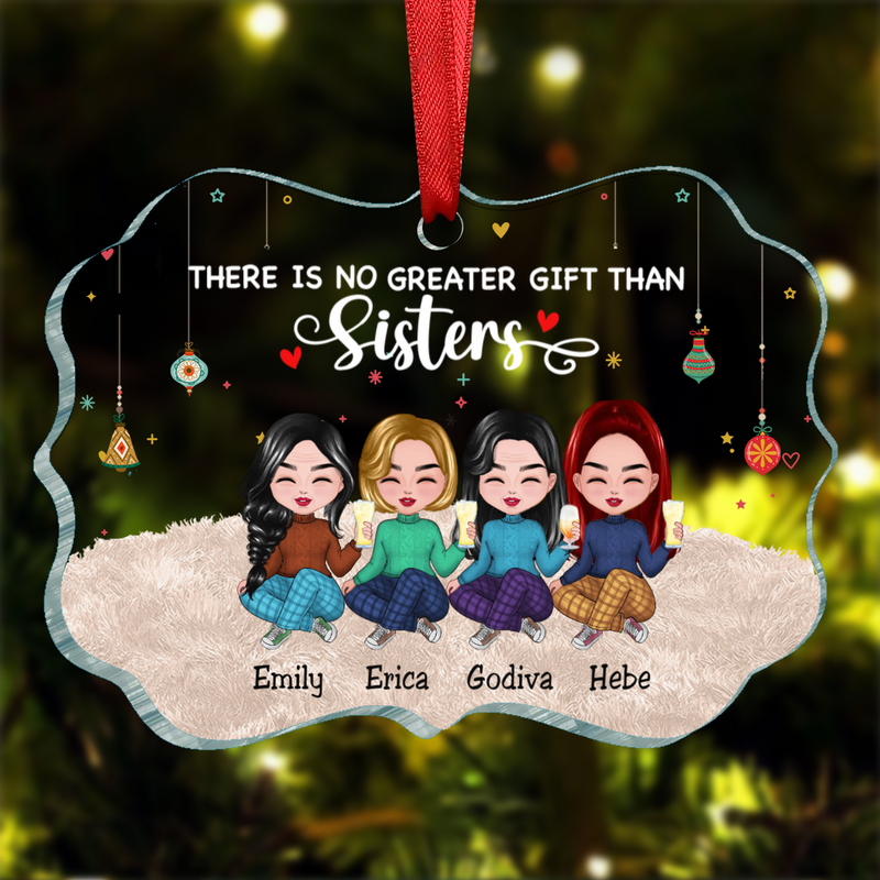 Besties - There Is No Greater Gift Than Besties - Personalized Transparent Ornament V3