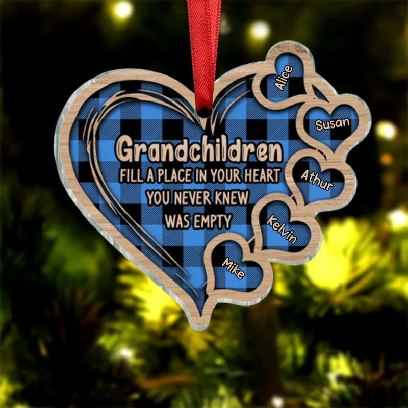 Family - Grandchildren Fill A Place In Your Heart - Personalized Acrylic Ornament
