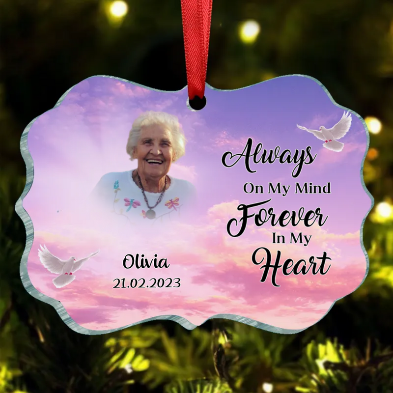 Family - Always On My Mind Forever In My Heart - Personalized Acrylic Ornament