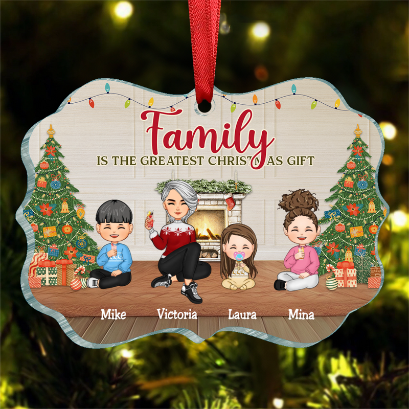 Family - The Greatest Christmas Gift  - Personalized Ornament (LH)