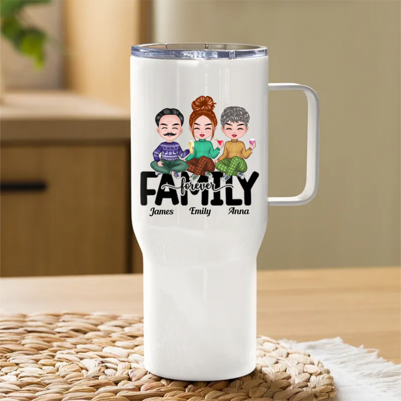 40oz Family - Family Forever - Personalized Tumbler With Handle