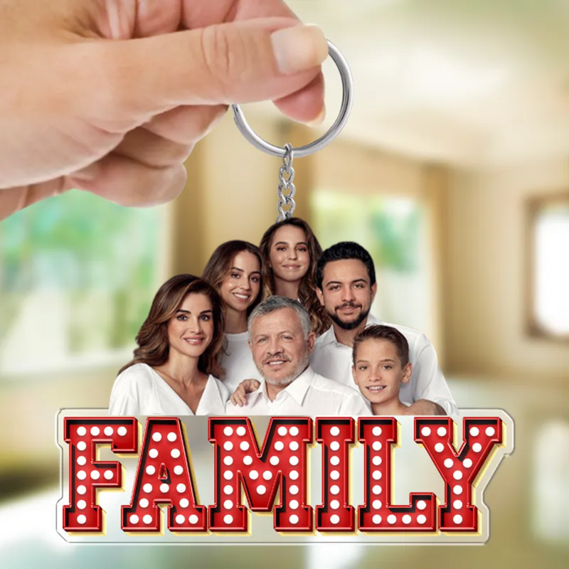 Family - Custom Photo Love Family Couples - Personalized Acrylic Car Hanger (HJ)