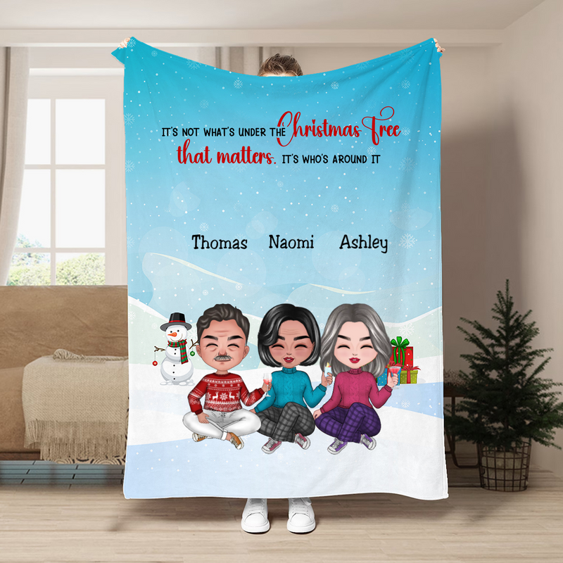 Friends - Best Friends Around The Christmas Tree - Personalized Blanket (LH)