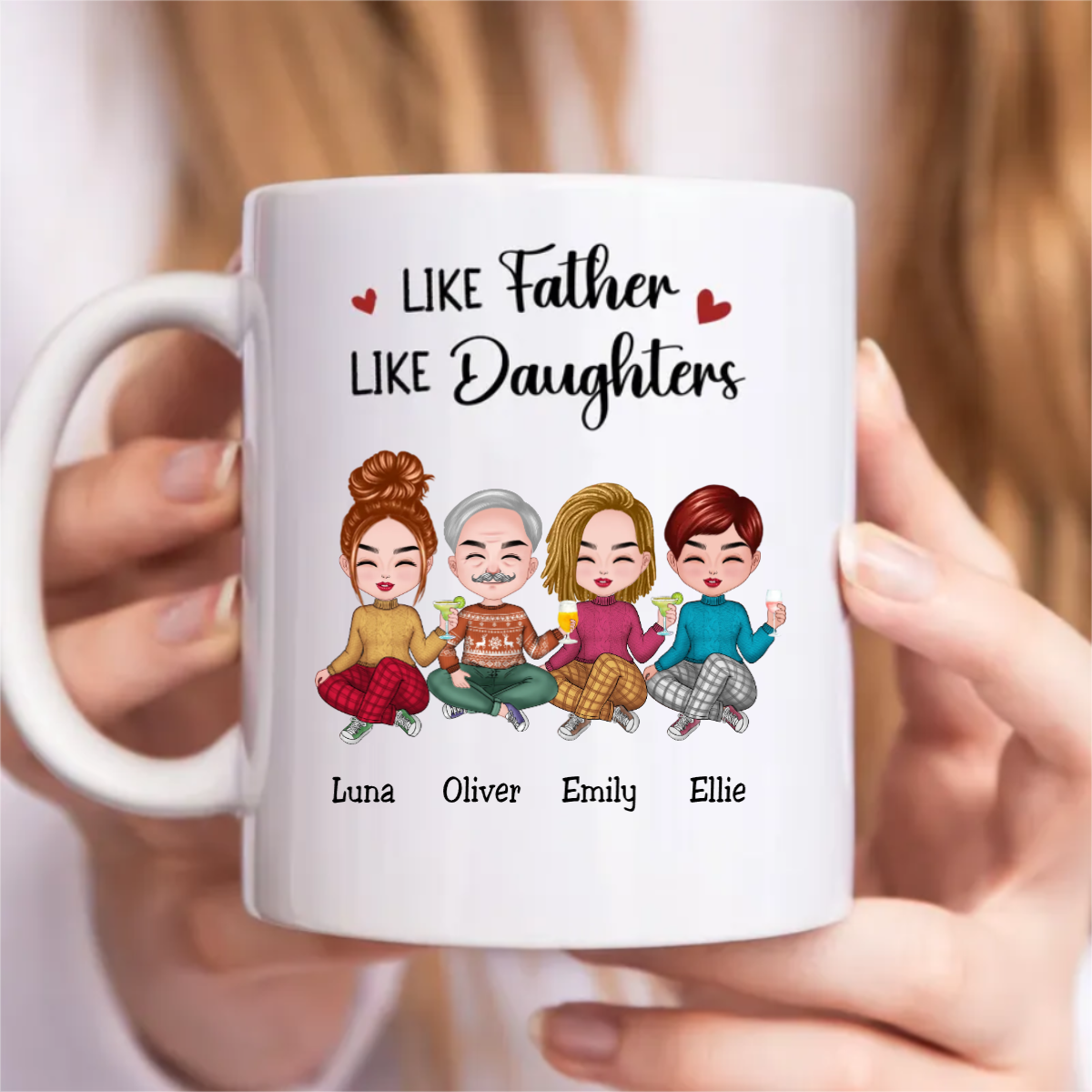 Father's Day - Like Father Like Daughters - Personalized Mug