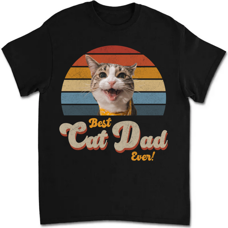 Cat Lover - Best Cat Dad Ever  - Personalized T-shirt (LL)