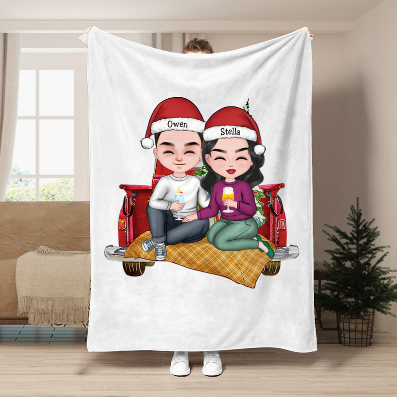 Couple - All I Want For Christmas Is You - Personalized Blanket (NM)
