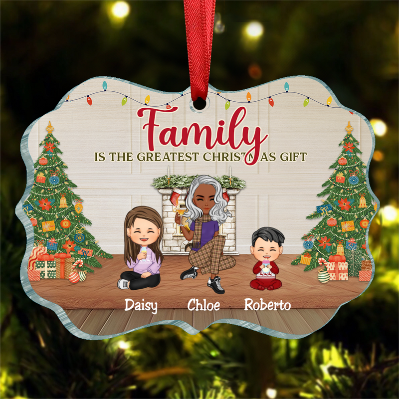 Family - The Greatest Christmas Gift  - Personalized Ornament (LH)