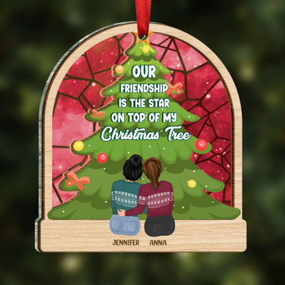 Our Friendship Is The Star - Personalized Suncatcher Ornament