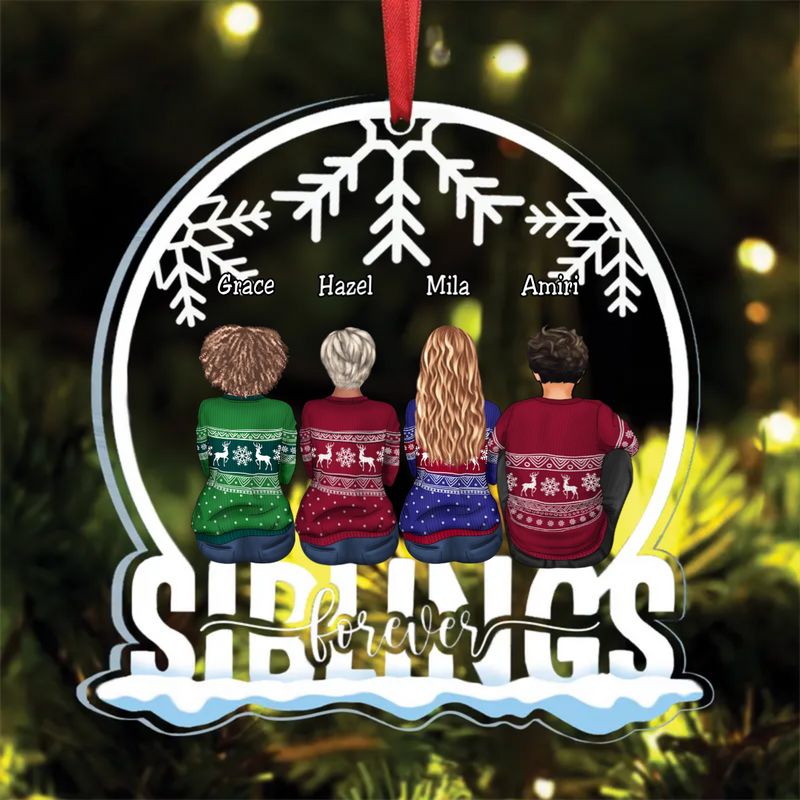 Family - Siblings Forever - Personalized Ornament