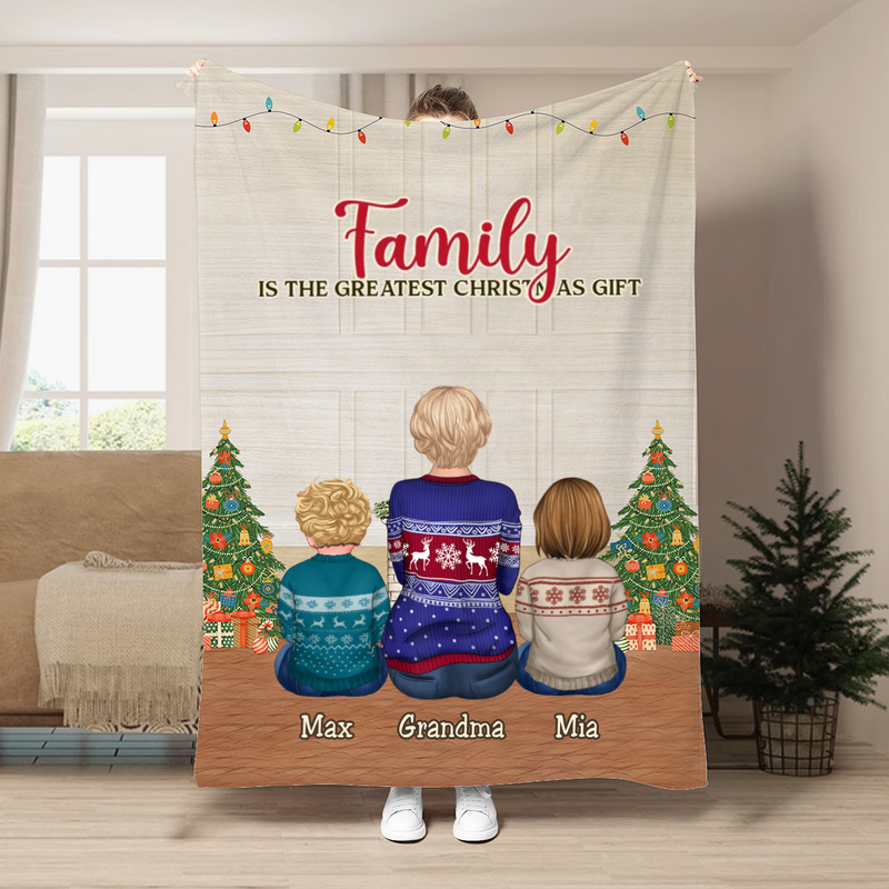 Family - Family Is The Greatest Christmas Gift - Personalized Blanket (II)