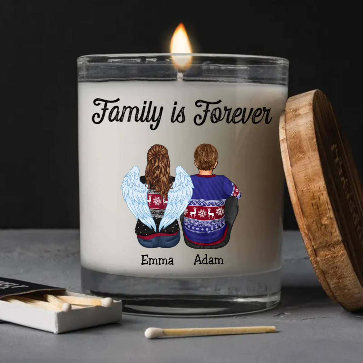 Family - Family Is Forever - Personalized Glass Candle