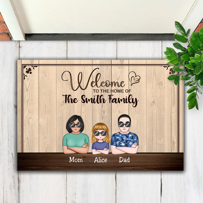 Family - Welcome To Our Home - Personalized Doormat