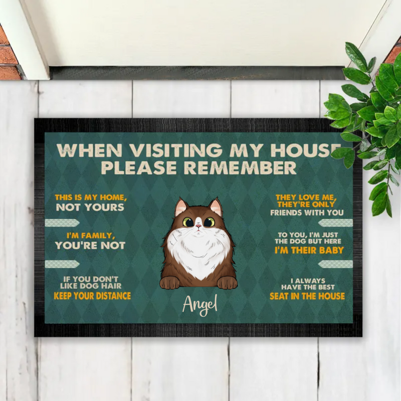 Dog Lovers - Remember When Visiting Our House - Personalized Doormat